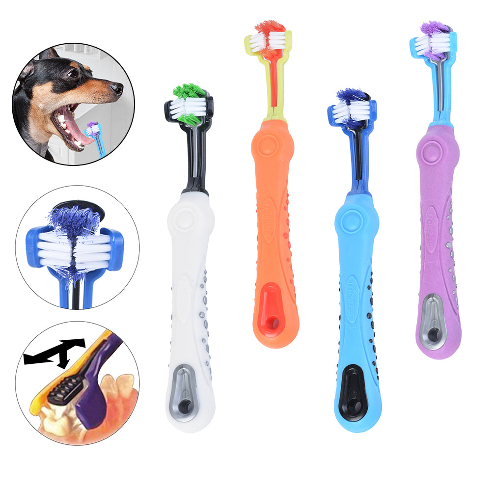 Three Sided Pet Toothbrush - QZ Pets