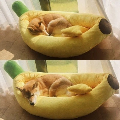 Soft and Plush Banana Peel Pet Bed - QZ Pets