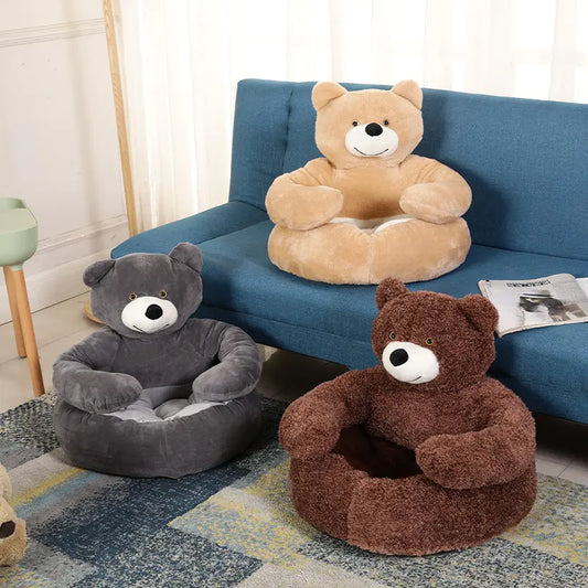 Super Soft Teddy Bear Pet Bed - QZ Pets
