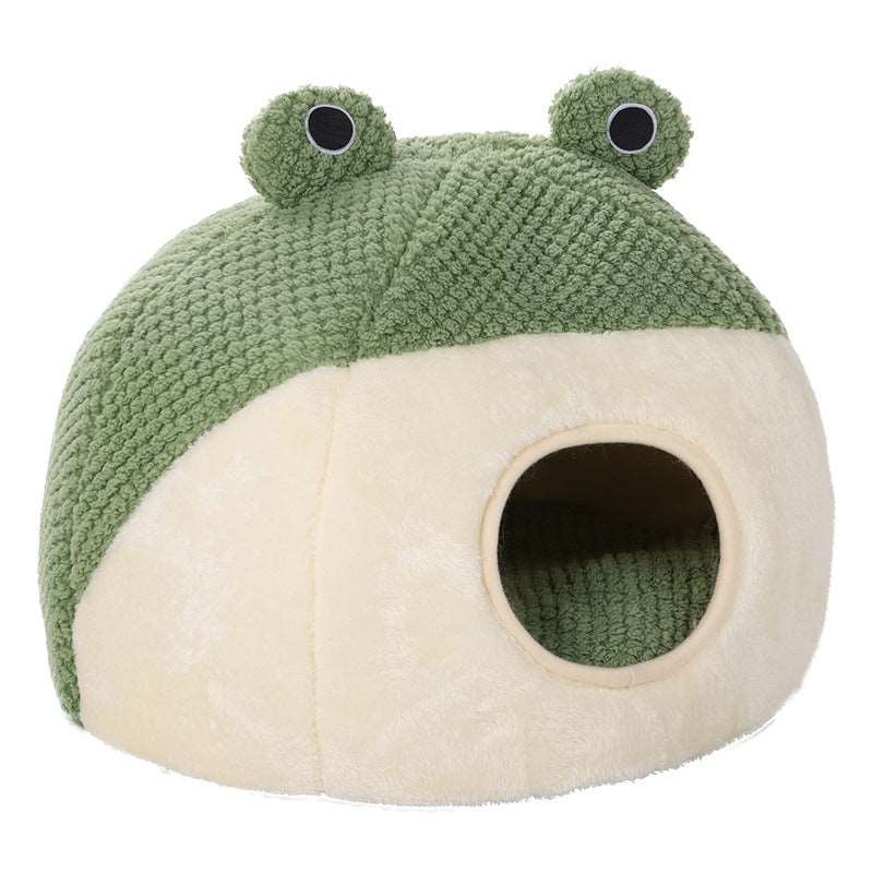 Little Frog Series Warm Plush Pet Bed - QZ Pets