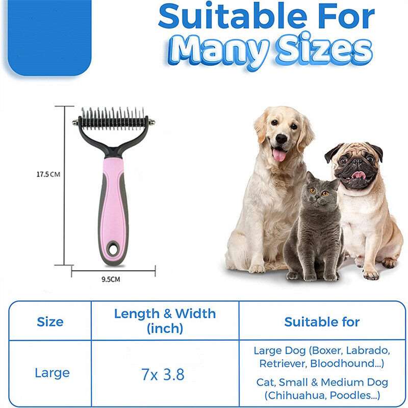 Dual Sided Grooming Brush For Pets - QZ Pets