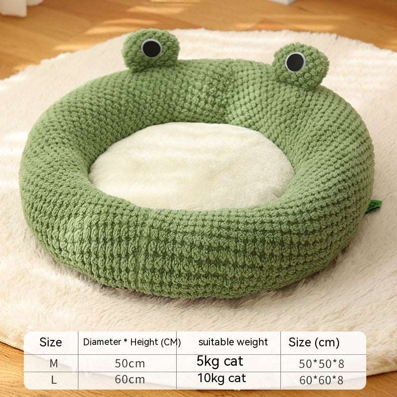 Little Frog Series Warm Plush Pet Bed - QZ Pets