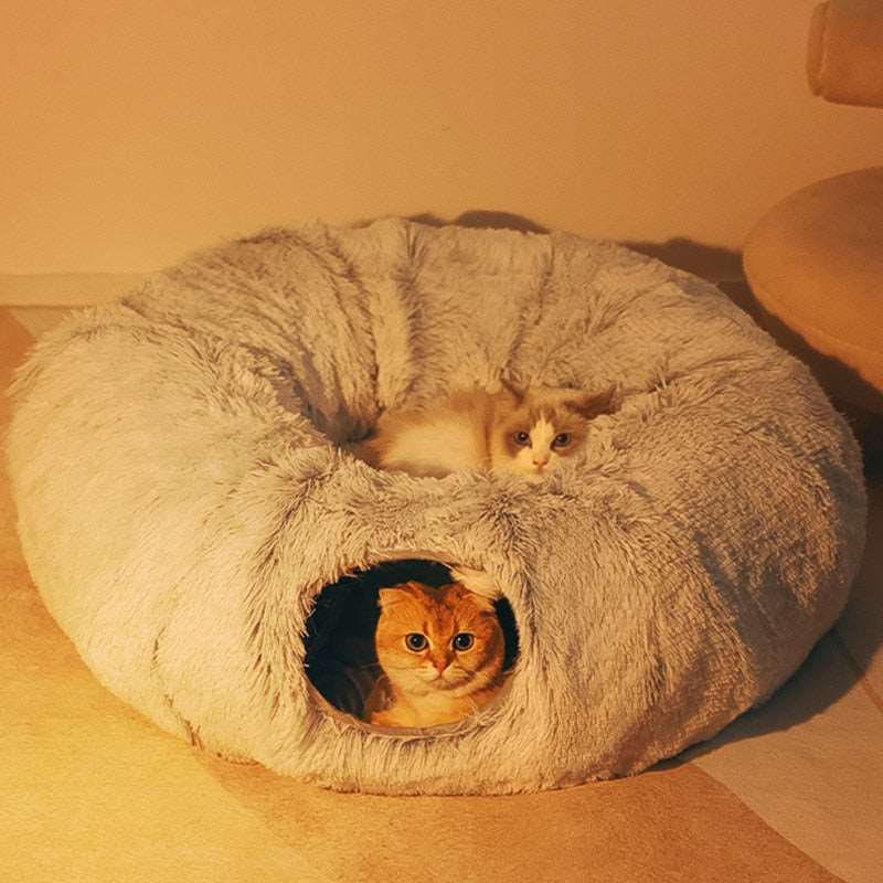 Lounge and Play - Round Tunnel Cat Bed - QZ Pets