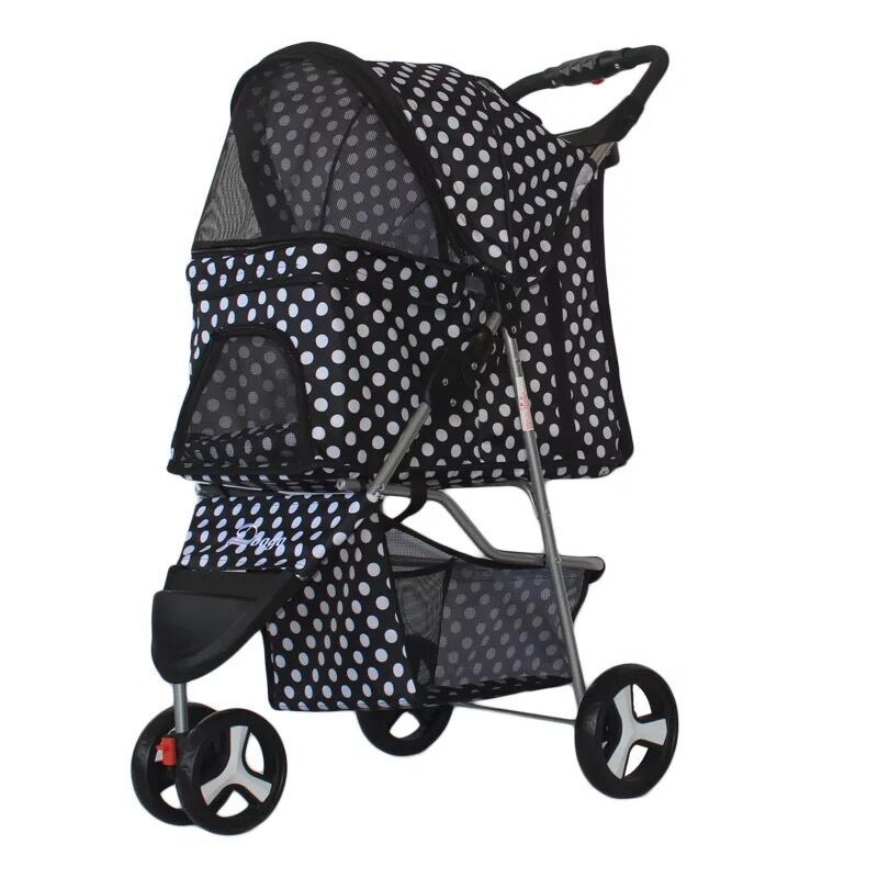 Lightweight Folding Three-Wheeled Pet Stroller - QZ Pets