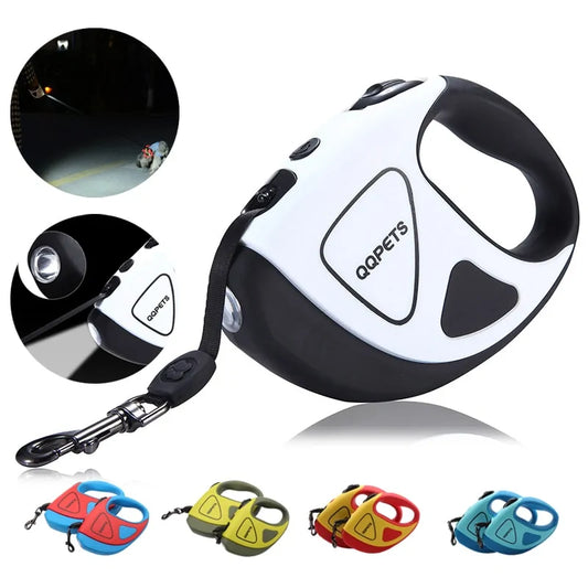 DL910 Pet Automatic Retractable Leash with LED Night Safety Light - QZ Pets