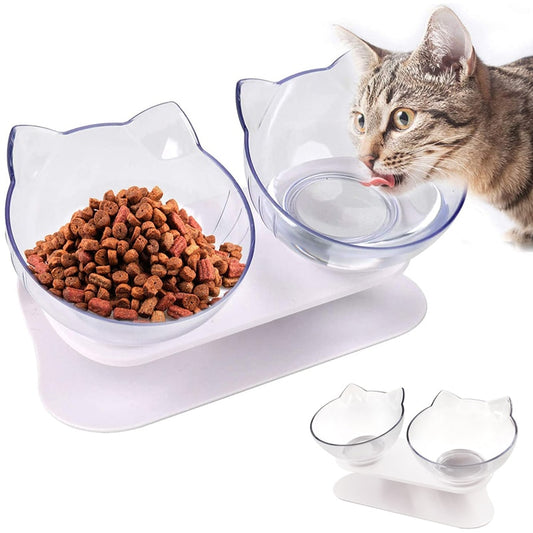 Double Water / Food Bowl With Raised Stand - QZ Pets